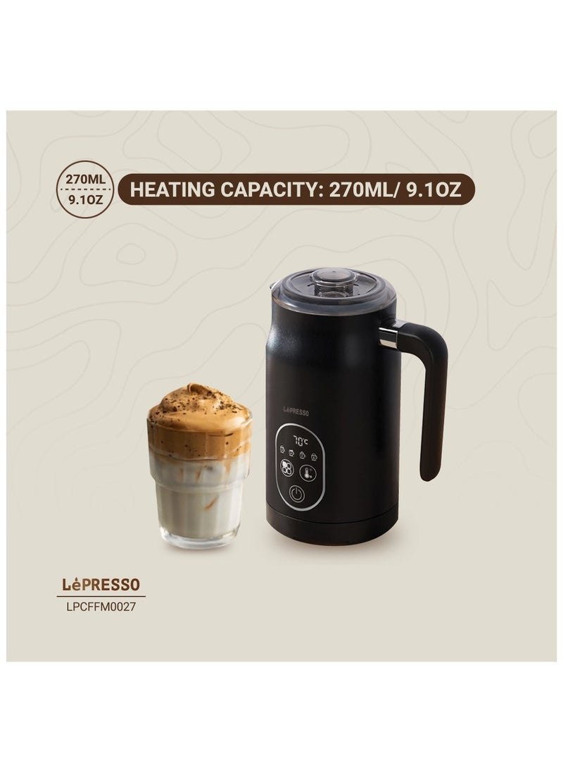 LP027 Four Froth Milk Frother 270ml Heating Capacity with Temperature Control 500W / 60Hz Rated Frequency / 140mL Frothing Capacity / UK 3-Pin Plug Power Cord - Black