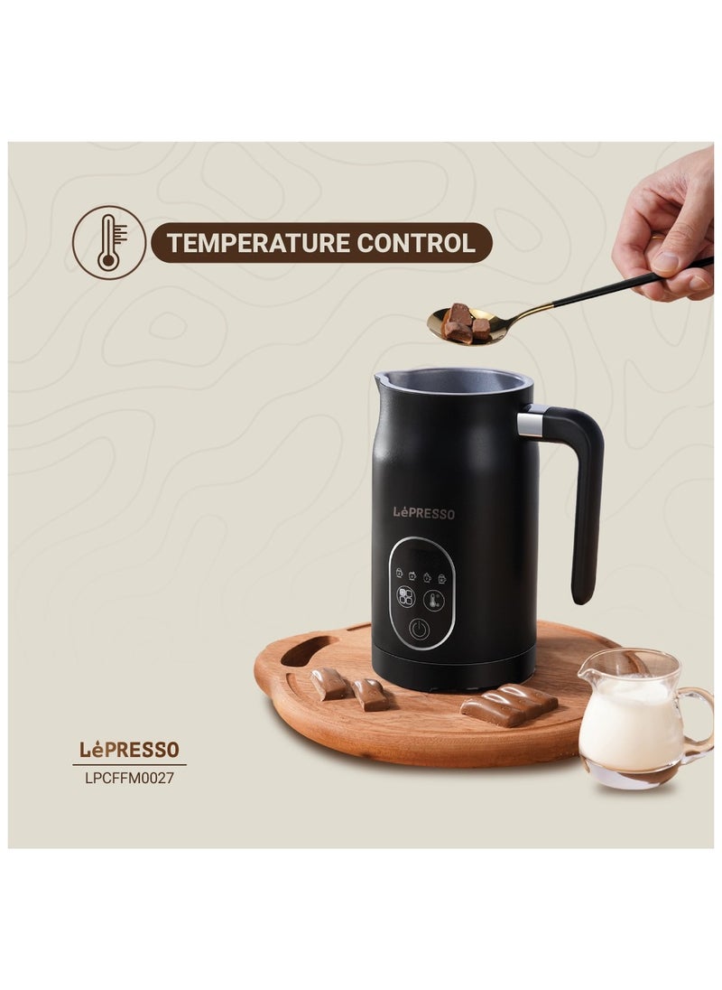 LP027 Four Froth Milk Frother 270ml Heating Capacity with Temperature Control 500W / 60Hz Rated Frequency / 140mL Frothing Capacity / UK 3-Pin Plug Power Cord - Black