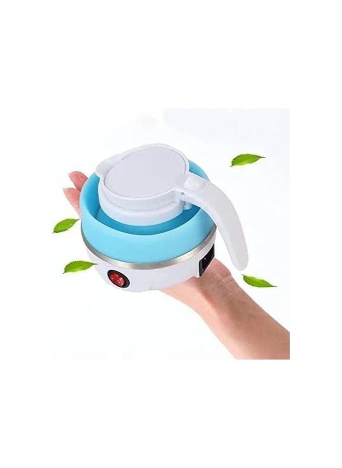 Travel Foldable Silicon Water Heater Jug Collapsible Mini Portable Electric Kettle (white)