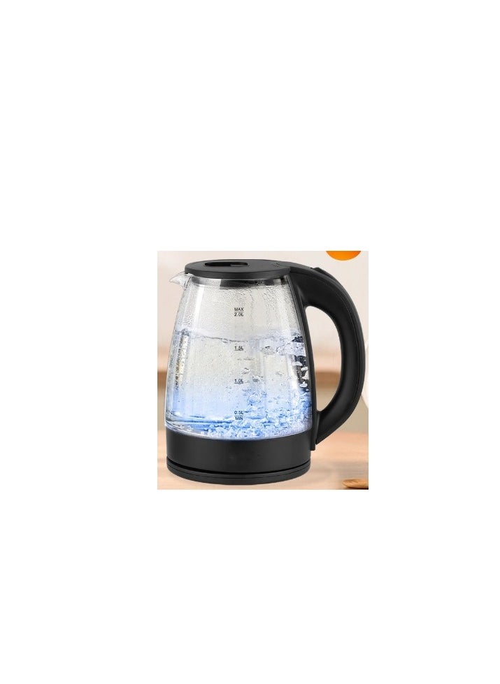 1.8 L Glass Electric Kettle - 1500W Power, 360° Turnable Base, Stainless Steel Heating Element, Automatic Switch-Off, Boil Dry and Overheating Protection, Power Indicator 1.8 L 1500 W Steamer1802 Silver and Black