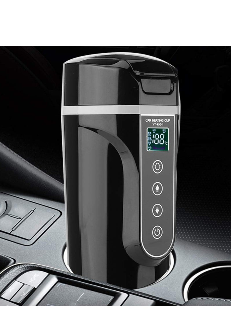 Electric Car Kettle, Car Home Dual Use Electric Kettle, Car Heating Mug, 304 Stainless Steel Liner Cup, Heating Kettle Mug Electric Travel Thermoses for Coffee/Tea/Milk, 70W