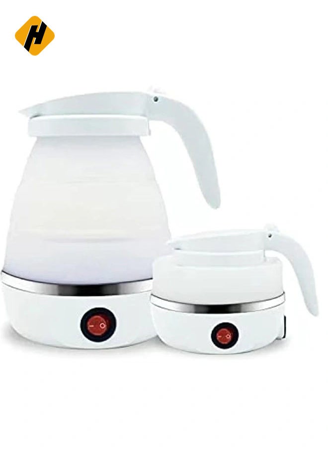 Portable Folding Electric Kettle Fast Boiling Foldable Electric Kettle for Travel Food Grade Silicone Boil Dry Protection Electric Kettle with Separable Power Cord for Hiking Camping