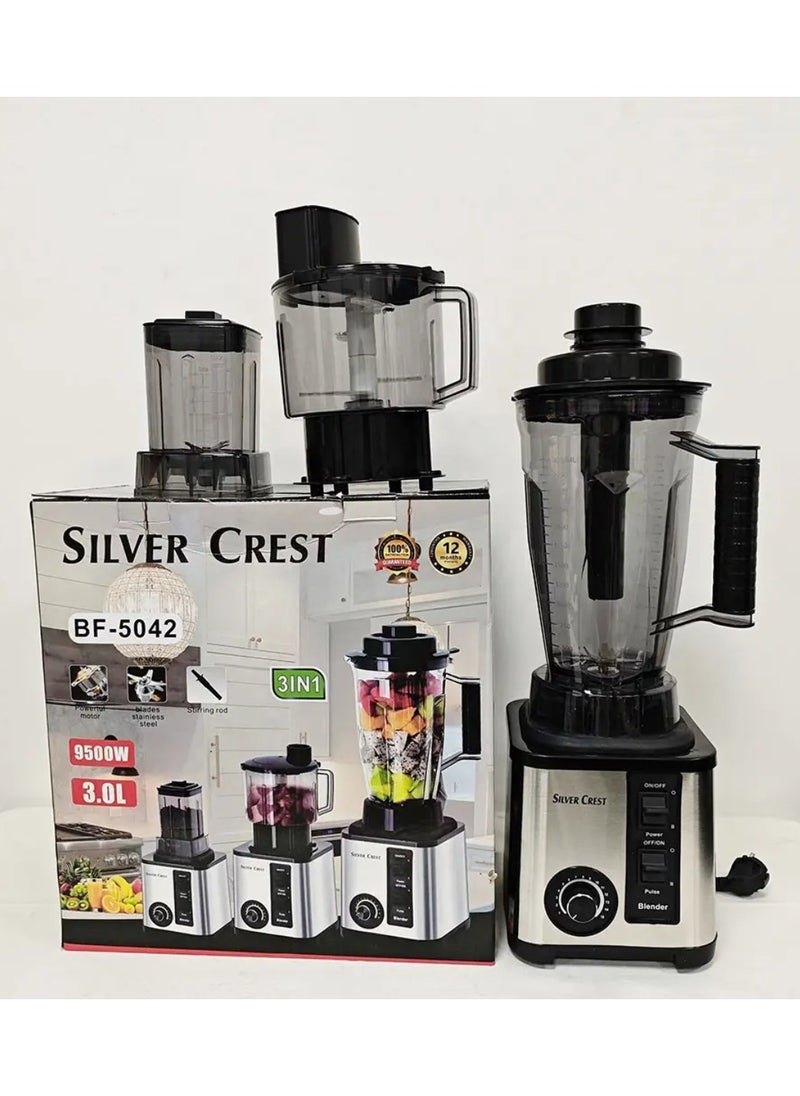 3 in 1 Silver Crest Ultra heavy Duty Blender Machine, Silver Crest Powerful blender and grinder Large Capacity