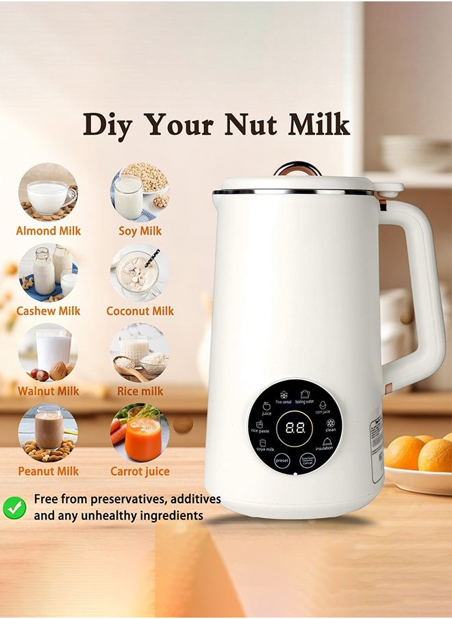 1000ml Nut Milk Maker Machine & Juicer,Multi Functional Automatic Homemade Plant-Based Cow Milk, Soy, Almond, Oat, Juice, Dairy Free Beverages Maker With 12H PreSet/AutoClean/KeepWarm/Boil