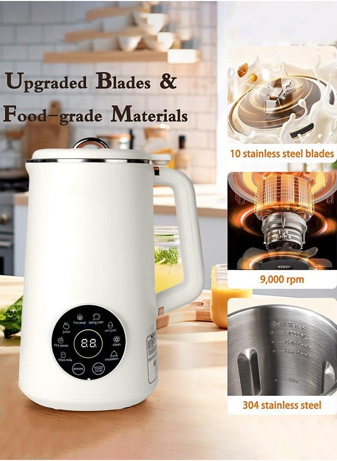 1000ml Nut Milk Maker Machine & Juicer,Multi Functional Automatic Homemade Plant-Based Cow Milk, Soy, Almond, Oat, Juice, Dairy Free Beverages Maker With 12H PreSet/AutoClean/KeepWarm/Boil