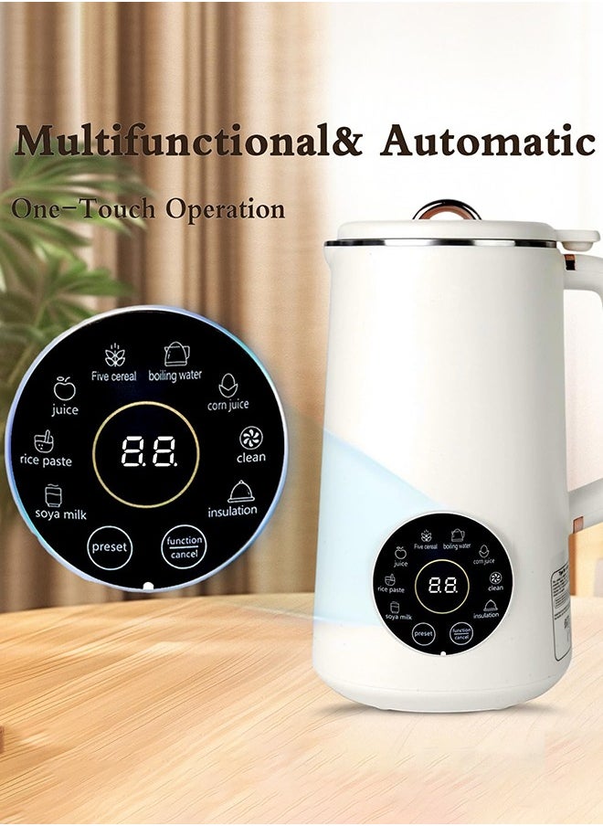 1000ml Nut Milk Maker Machine & Juicer,Multi Functional Automatic Homemade Plant-Based Cow Milk, Soy, Almond, Oat, Juice, Dairy Free Beverages Maker With 12H PreSet/AutoClean/KeepWarm/Boil