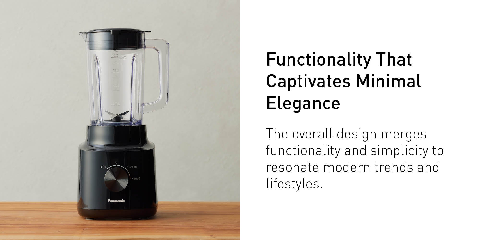 Blender With Powerful 450W Motor, Curved Stainless Steel Blade For Easy Cutting & Smooth Blending, 1.0L Plastic Jug For Easy Handling, 2 Dry Mill For Grinding , 2 Speed+1 Pulse, Safety Lock 1.45 L 450 W MX-CP3121KTZ Black