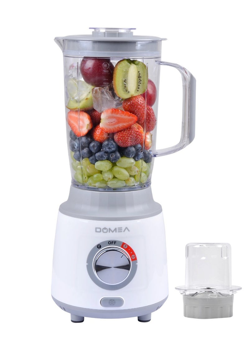 2-in-1 Blender & Grinder, 600W High-Speed Motor, 1.8L Juice Blender Jar + 300 ml Grinder Jar, 2-Speed + Pulse Function, Stainless Steel Blade, Ice Crushing, Coffee Grinding, Countertop Blender