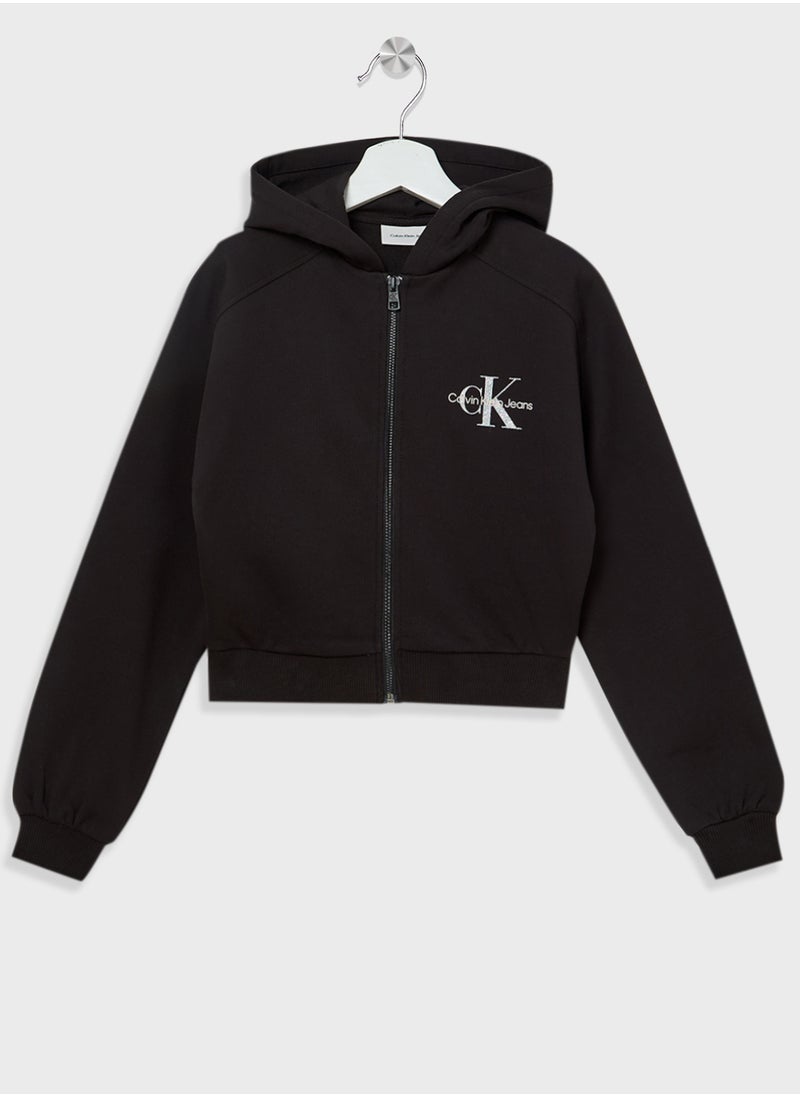 Youth Graphic Logo Zip Hoodie