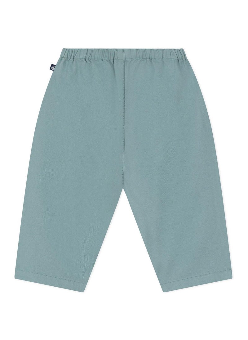 Babies' plain cotton and linen trousers