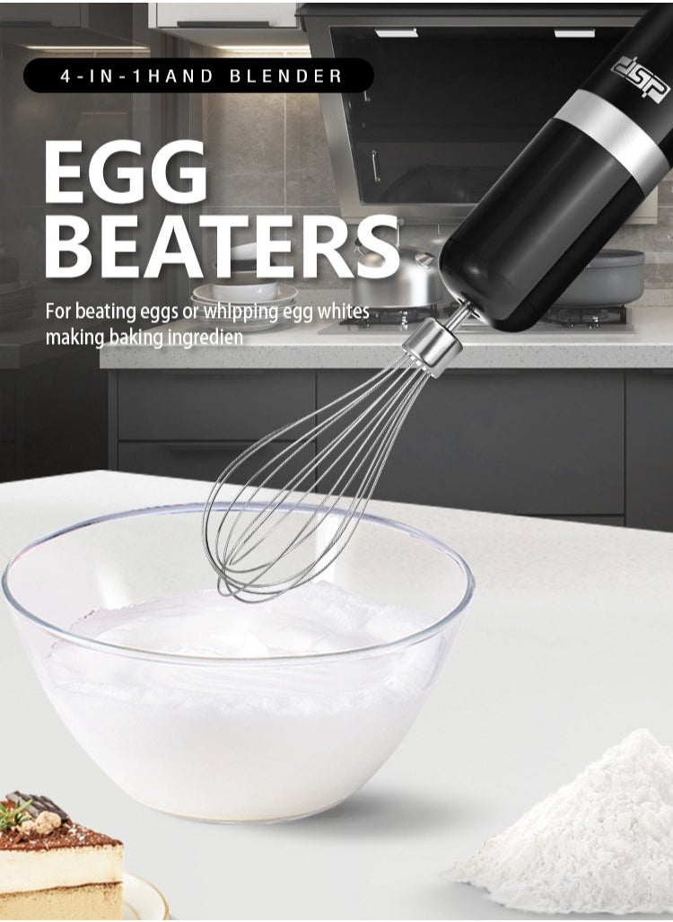 Multifunctional Hand Blender, 4 IN 1 Electric Blender with Chopper, Mixer,Whisk, 700W,KM-1091,Black