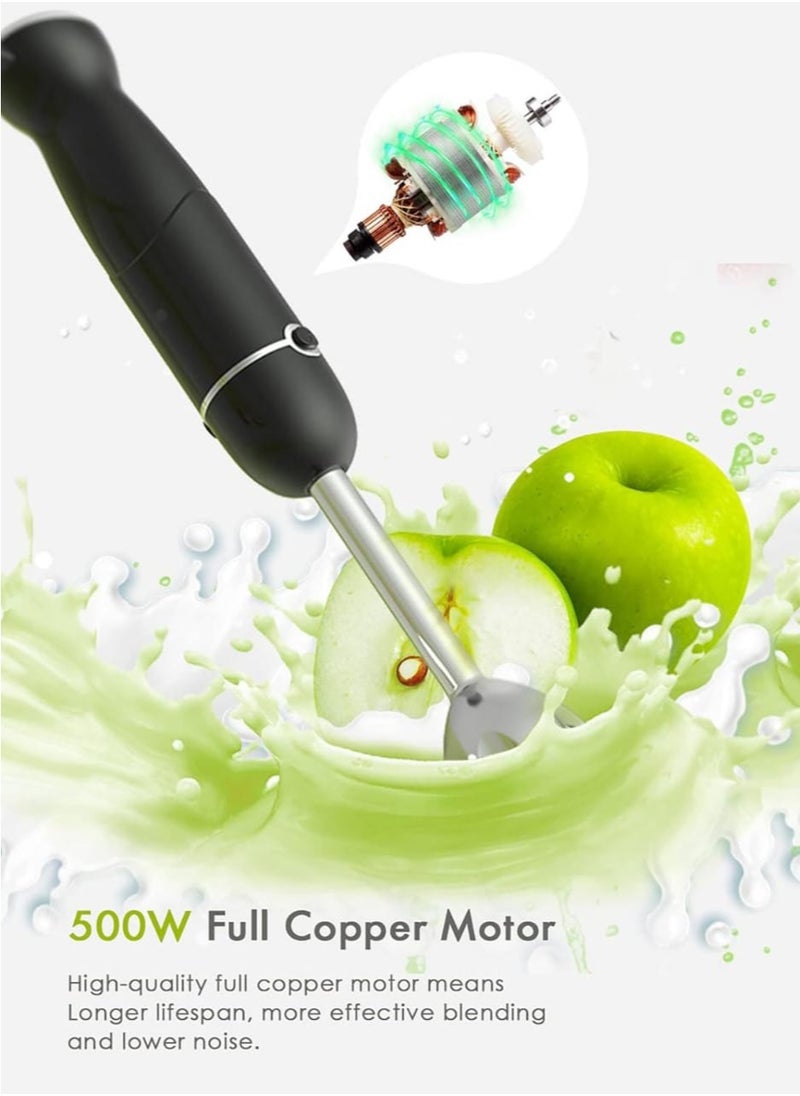 Stainless Steel Hand Blender – Food-Grade Blade for Soup, Baby Food, Smoothies, and Sauces – Powerful and Easy-to-Use Stick Blender