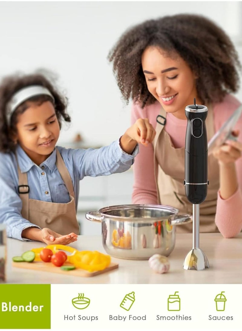 Stainless Steel Hand Blender – Food-Grade Blade for Soup, Baby Food, Smoothies, and Sauces – Powerful and Easy-to-Use Stick Blender