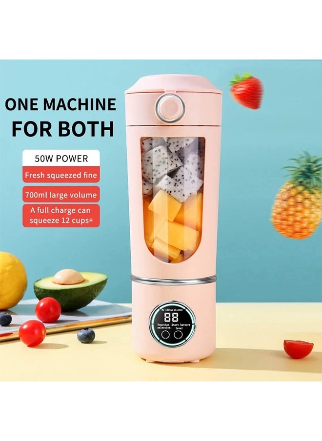 New Portable Juice Maker Blender for Shakes Smoothie 700ML Durable Juicer Steel Blades 2 In 1 Blender Bottle Smoothie Portable