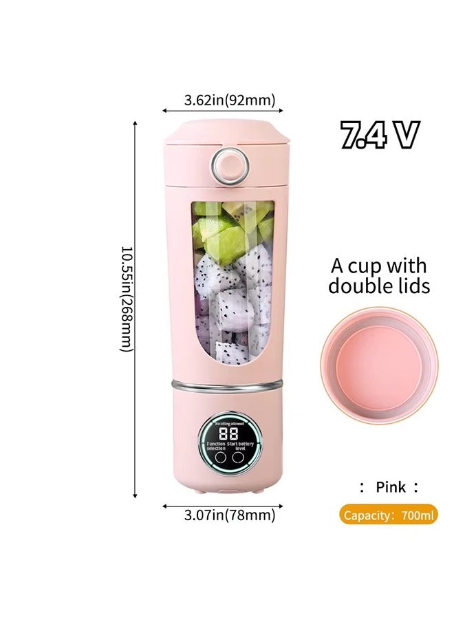 New Portable Juice Maker Blender for Shakes Smoothie 700ML Durable Juicer Steel Blades 2 In 1 Blender Bottle Smoothie Portable