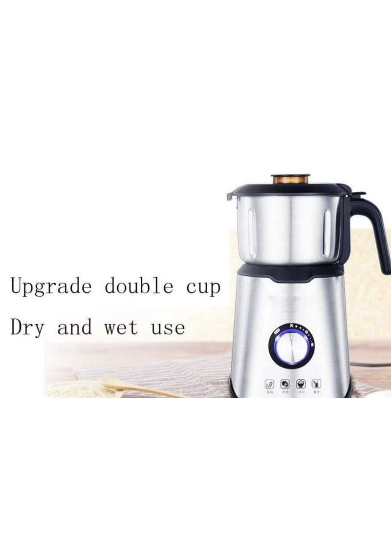Heavy Duty Coffee Grinder Blender - Stainless Steel 3-in-1 Grinder for Coffee Beans, Spices, and Fruit Juice with Powerful Motor, Multi-Function Design, Durable & Easy to Clean