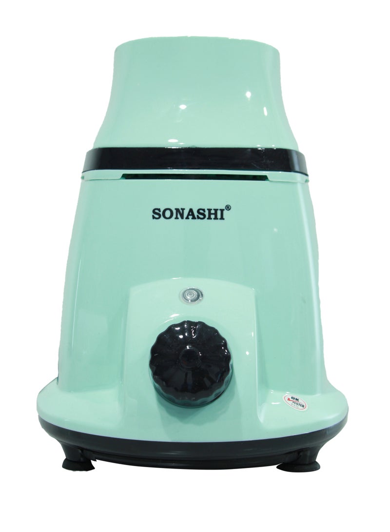 2-in-1 Mixer Grinder with Powerful Copper Motor - 3 Speed Control with Overheat Protection | 2 Stainless Steel Jars for Wet/Dry Grinding Liquidizing with Durable Lids 1.75 L 550 W SB-196 Green