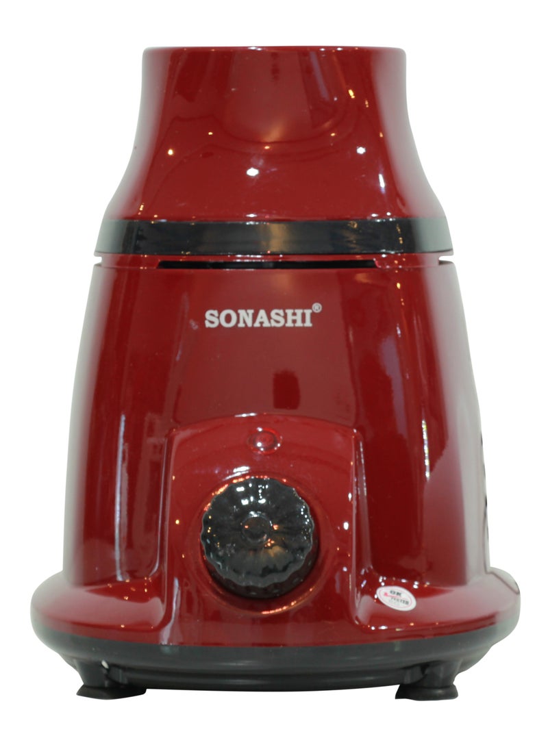 2-in-1 Mixer Grinder with Powerful Copper Motor - 3 Speed Control with Overheat Protection | 2 Stainless Steel Jars for Wet/Dry Grinding Liquidizing with Durable Lids 1.75 L 550 W SB-196 Maroon