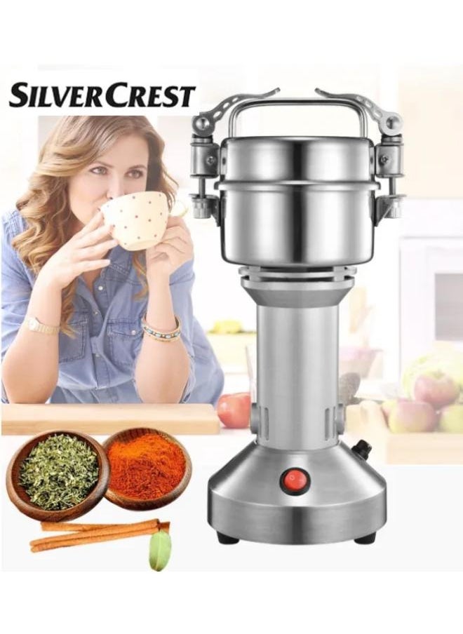 SILVER CREST Powerful Powder & Cereal Grinder 400 GM & 1000 Germany Technology Best Quality Electric Grain Mill Grinder for Herb Pulveriser Food Grade Stainless Steel Grinding Machine for Grain, SC-150G