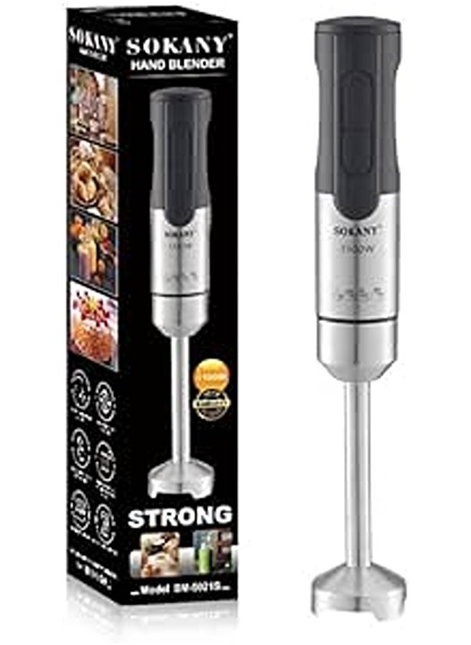 Sokany SM-5021S Stainless Steel Hand Blender, 1100 Watt, With Ice Crushing Blades