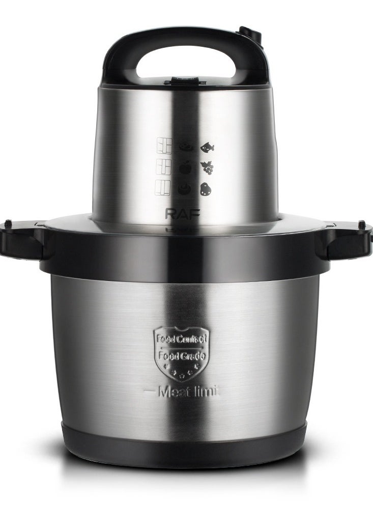 Food Chopper,1600W Electric Food Processor with 4-Blades, Stainless Steel Bowl，Small Grinder Meat Processor for Nuts, Meat, Onion, Garlic, Baby Food, Silver/Black