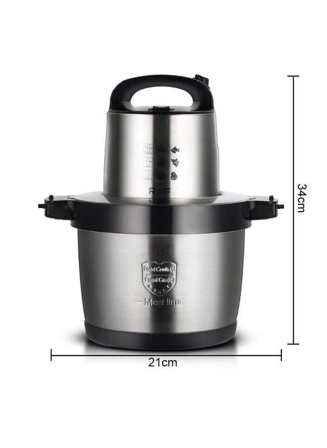 Food Chopper,1600W Electric Food Processor with 4-Blades, Stainless Steel Bowl，Small Grinder Meat Processor for Nuts, Meat, Onion, Garlic, Baby Food, Silver/Black