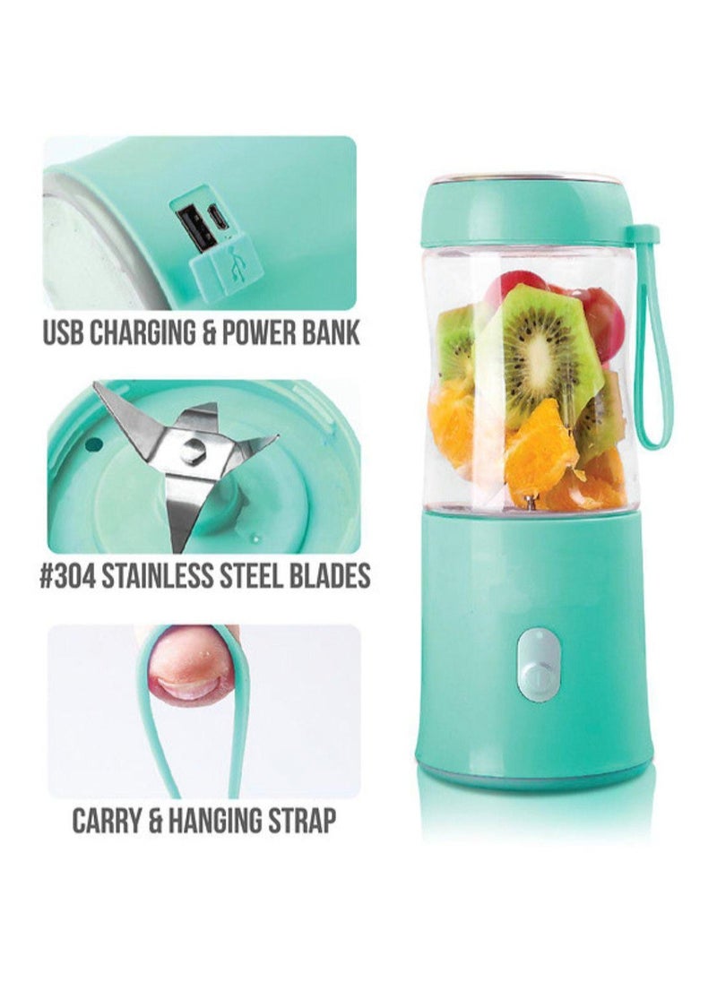 Food Chopper & Blender – Rechargeable, 380ml Cup, 60W Powerful Motor, USB Charging with Cable, Portable Power Bank Design – Vegetable, Nut, Herb Grinder for Kitchen, Travel, Camping