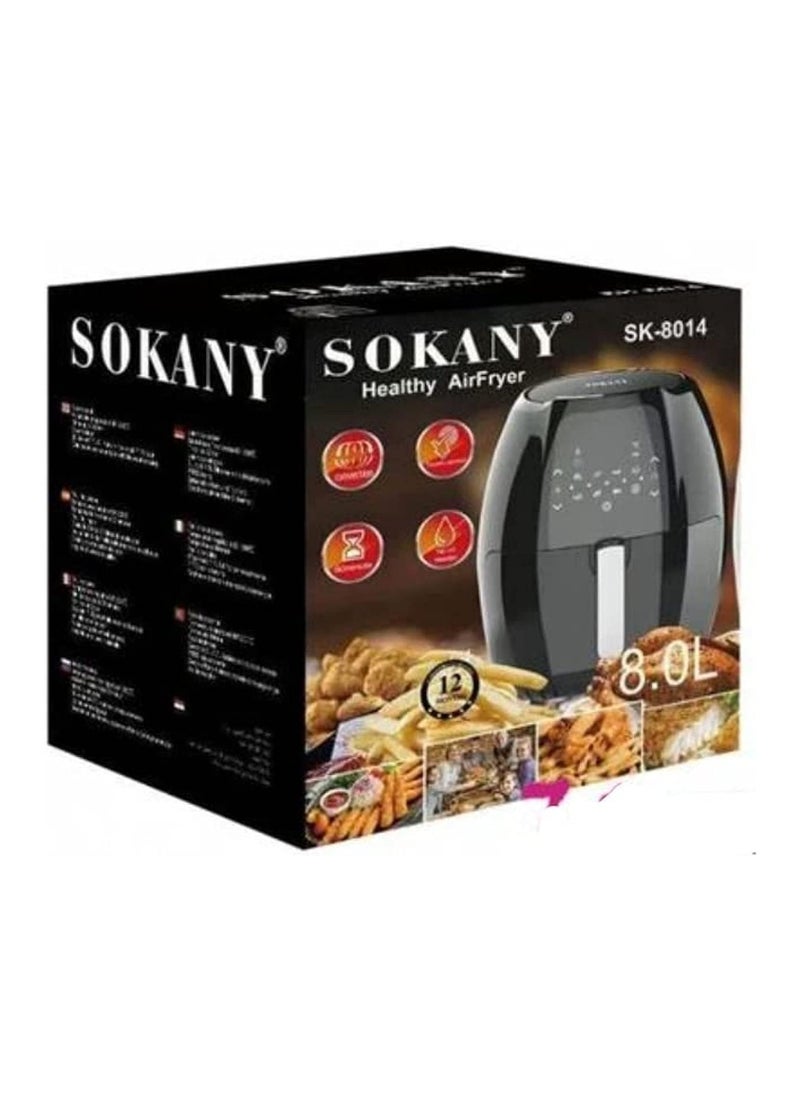 Sokany Sk-8014 Oil-Free Healthy Air Frying Pan with Digital Touch Screen - 8L