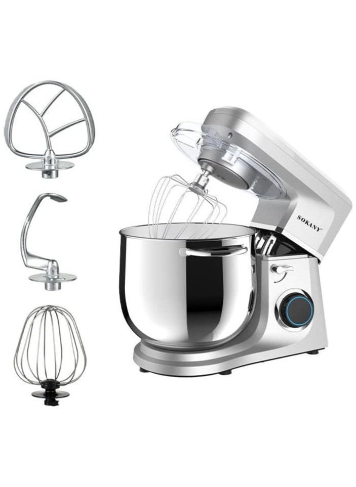 SOKANY SK-269 Food Processor Kneading Machine 1700 W, Professional 11 L Dough Machine with Whisk, Dough Hook, Beater and Splash Guard, 6 Speeds with Stainless Steel Bowl Mixing Machine