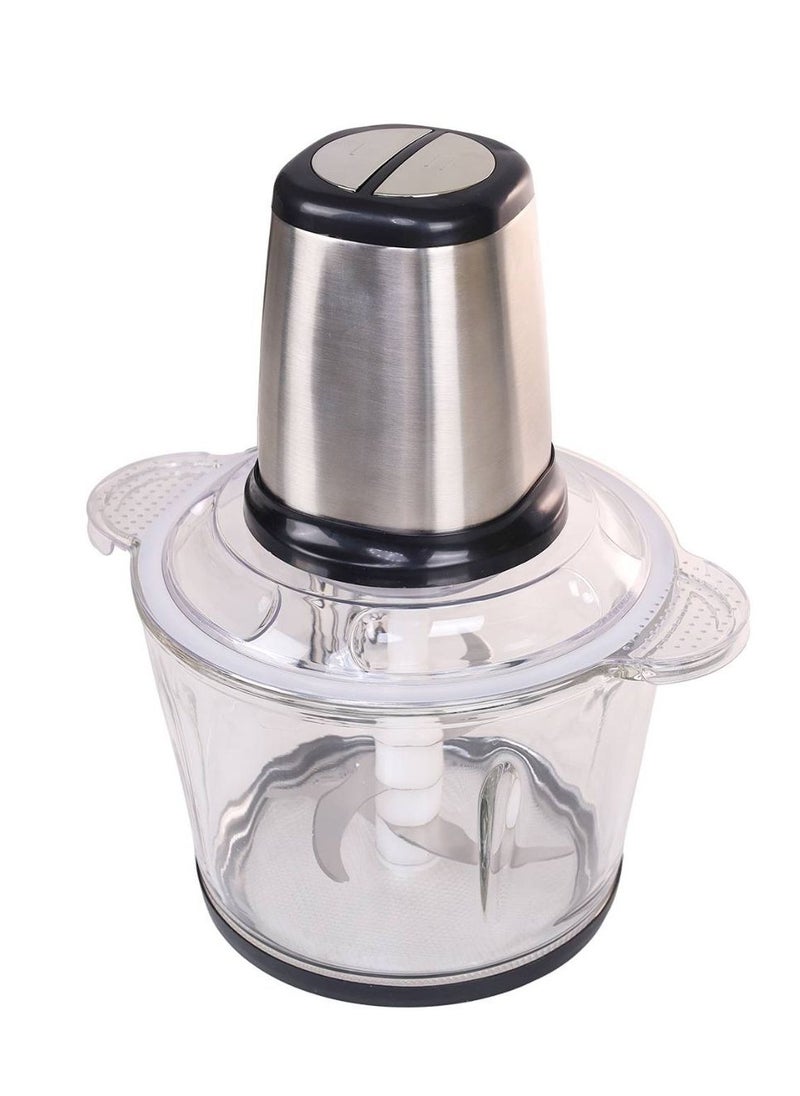 Electric Food Chopper with 2 Speed Settings, 3L Capacity, Non-Slip Base, High Performance Blade, 400W Motor Power - Black