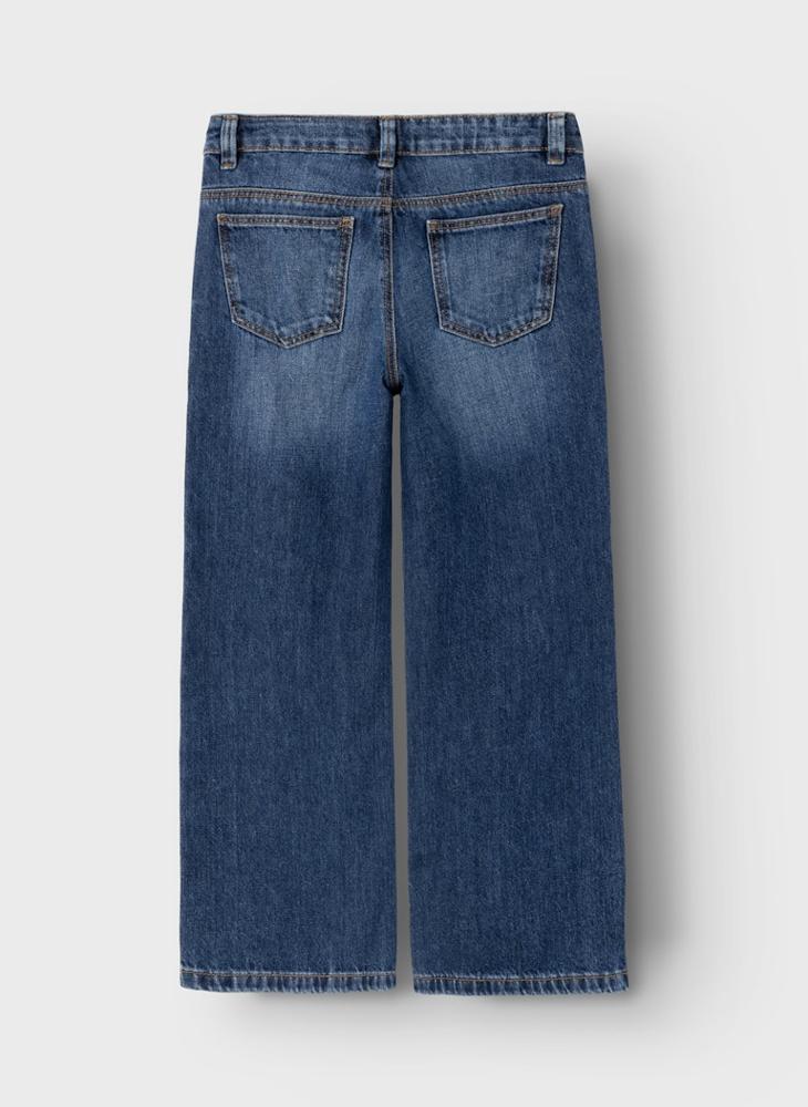 Kids Light Wash Wide Leg Jeans