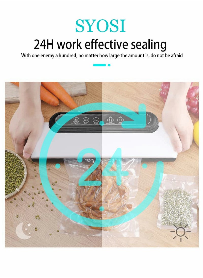 Vacuum Sealer Machine for Food Storage Automatic Compressor Air Sealing System Food Saver Dry Moist Oily Powder 11.8Inches Touch Button with 10 Vacuum Bags