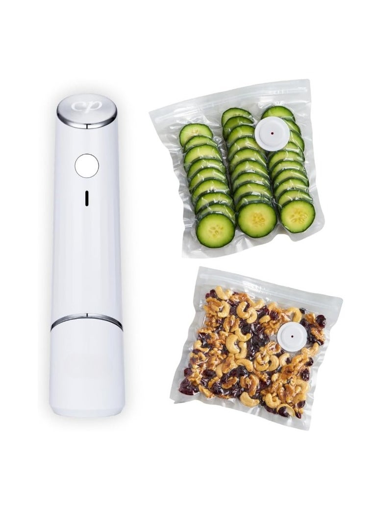 Vacuum Sealer, Fresh And Save Vacuum Sealer Machine, Cordless Handheld Food Vacuum Saver, Quick And Easy To Use Vacuum Sealer Device For Food Preservation, (1pc, White)