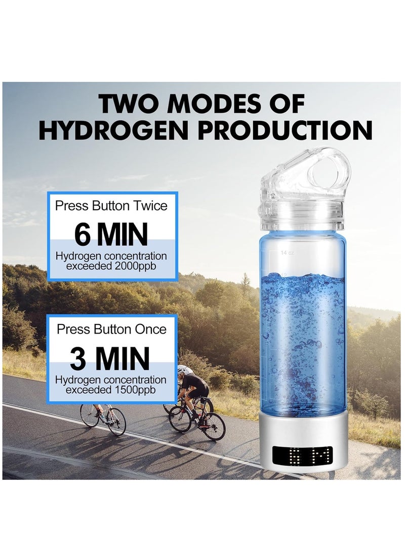 Hydrogen Water Bottle, Hydrogen Water Bottle Generator with LED Display 1500 ppb+ Water ionizer Hydrogen Water Machine for Home, Office, Travel, Daily Drinking