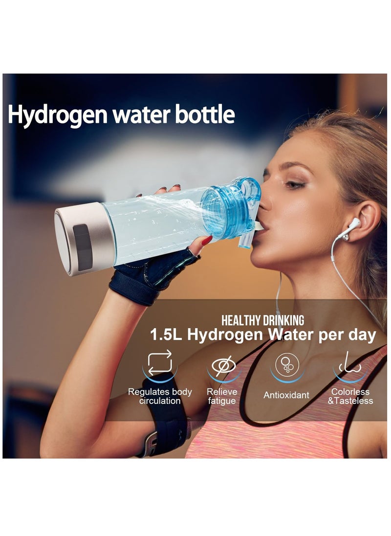 Hydrogen Water Bottle, Hydrogen Water Bottle Generator with LED Display 1500 ppb+ Water ionizer Hydrogen Water Machine for Home, Office, Travel, Daily Drinking