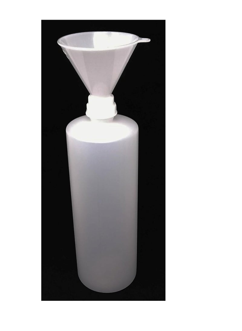 Earth's Essentials Four Pack Of Refillable 8 Oz. HDPE Plastic Pump Bottles With Patented Screw On Funnel-Great For Dispensing Lotions, Shampoos and Massage Oils.