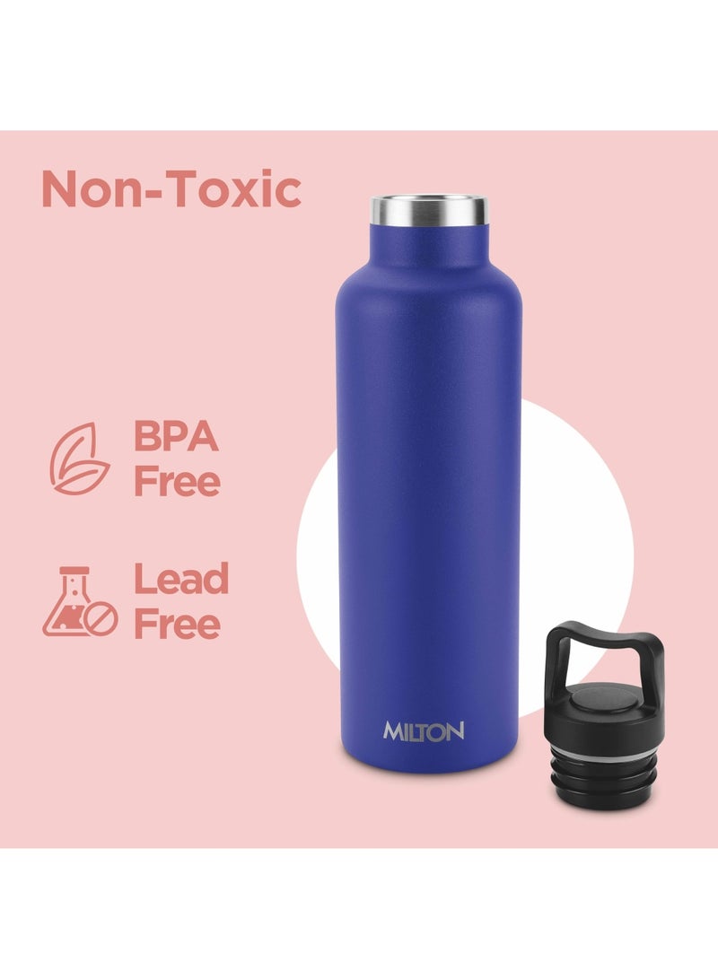 750ml Vacuum Insulated Water Bottle, Keeps Drinks 12 hours Hot, 24 hours cold, 18/8 Stainless Steel, Double-Walled Thermos Flask with Inner Copper Coating for Sports, Gym, Office, Haruki Blue