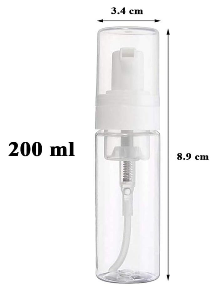 Foaming Dispenser Bottle 7oz Transparent Empty Spray Bottles 2Pcs Plastic Foam Pump Bottle Travel Soap Bottle Portable Foam Bottle (200ml)