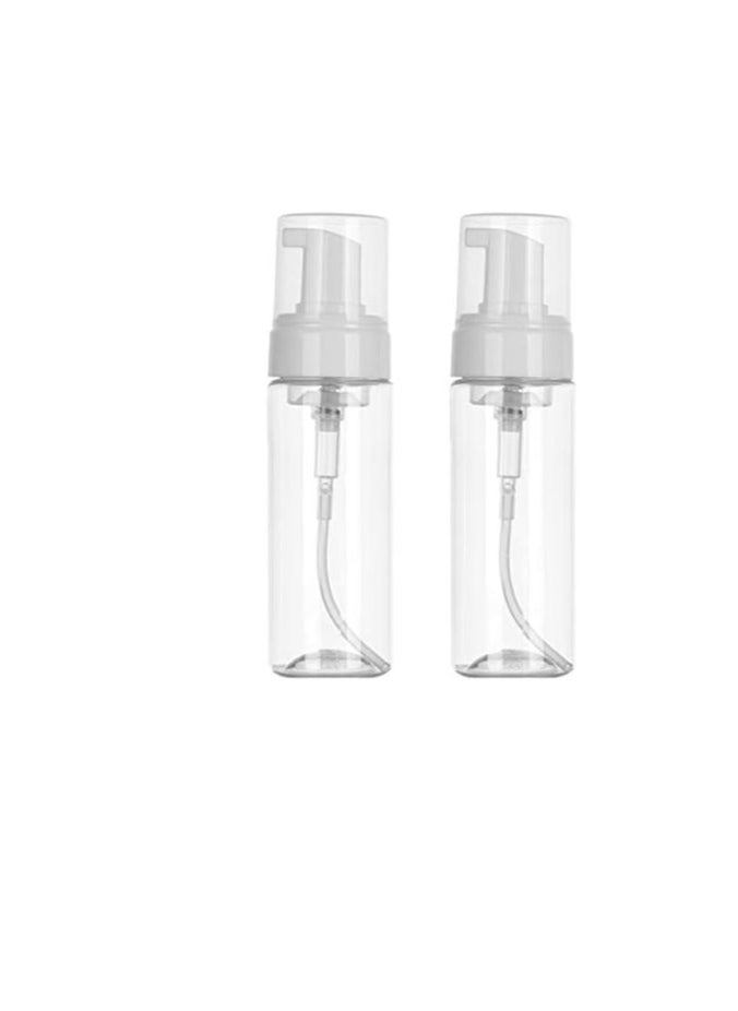Foaming Dispenser Bottle 7oz Transparent Empty Spray Bottles 2Pcs Plastic Foam Pump Bottle Travel Soap Bottle Portable Foam Bottle (200ml)
