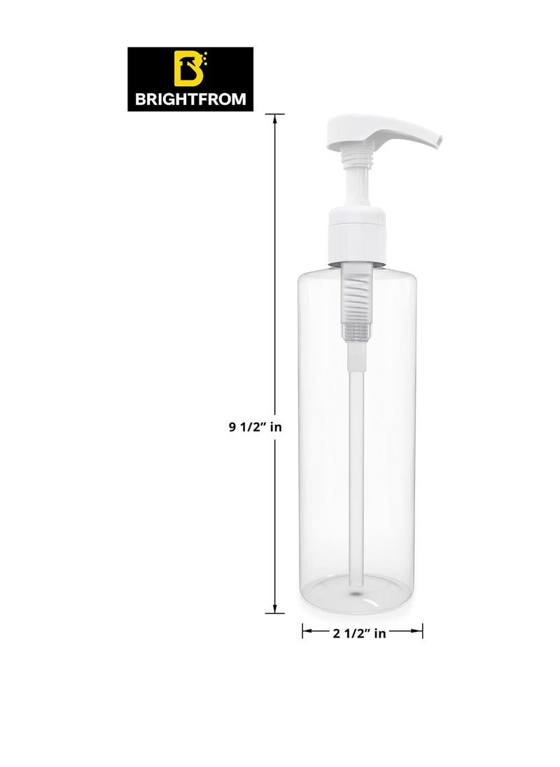 BRIGHTFROM Empty Lotion Pump Bottles 16 OZ, BPA-Free Refillable Containers, Plastic PET, Great for - Soap, Shampoo, Lotions, Liquid Body Soap, Creams and Massage Oil's, 2 Pack (White Pump)