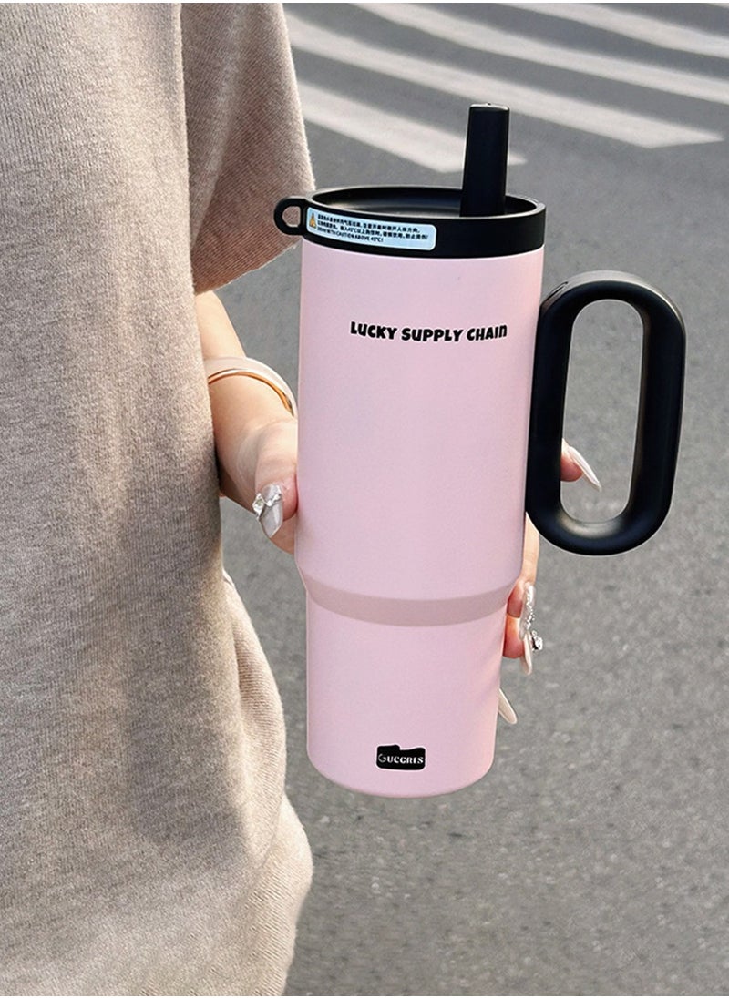 720ml Stainless Steel Vacuum Flask - Leak-Proof Lid with Straw | Keeps Drinks Hot & Cold for Hours | Perfect for Coffee, Tea, Smoothies | Ideal for Travel, Car, Office & Home Use
