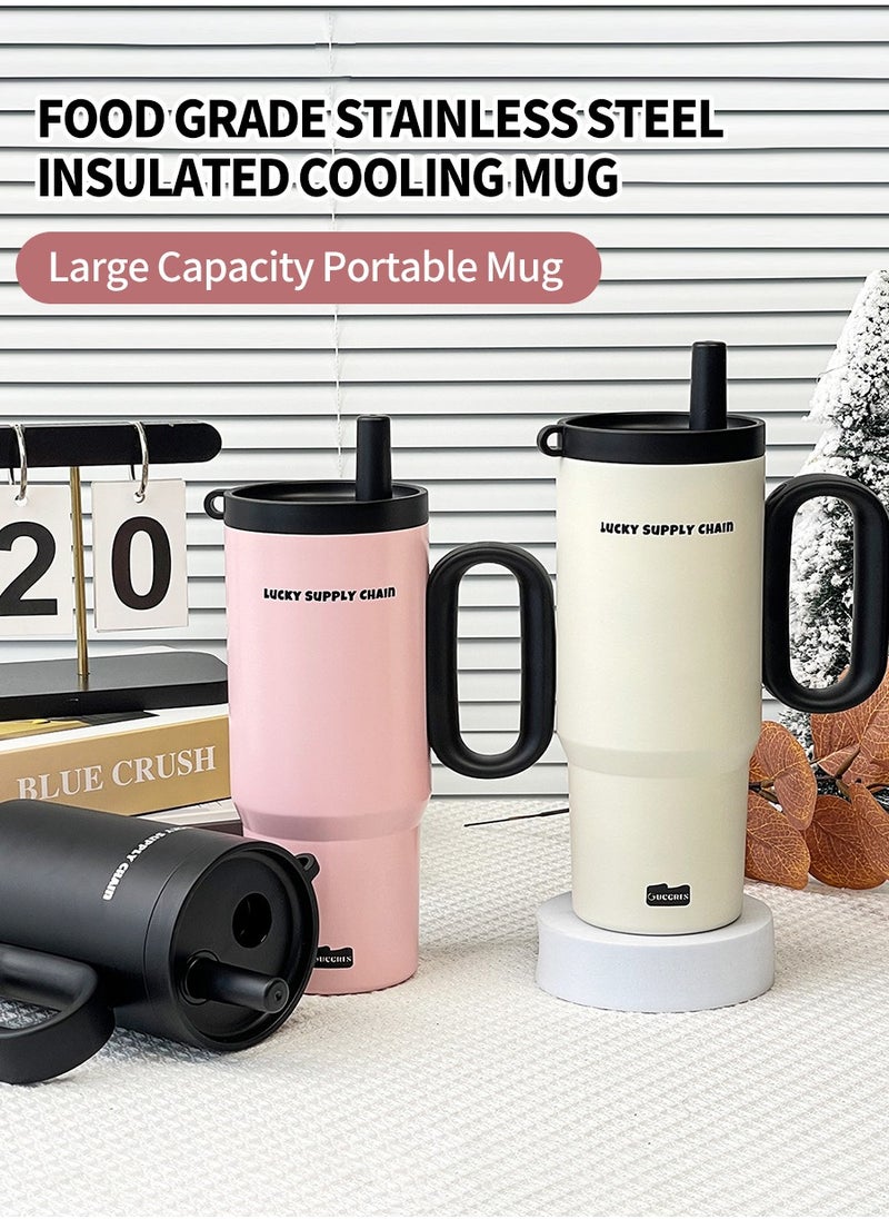 720ml Stainless Steel Vacuum Flask - Leak-Proof Lid with Straw | Keeps Drinks Hot & Cold for Hours | Perfect for Coffee, Tea, Smoothies | Ideal for Travel, Car, Office & Home Use