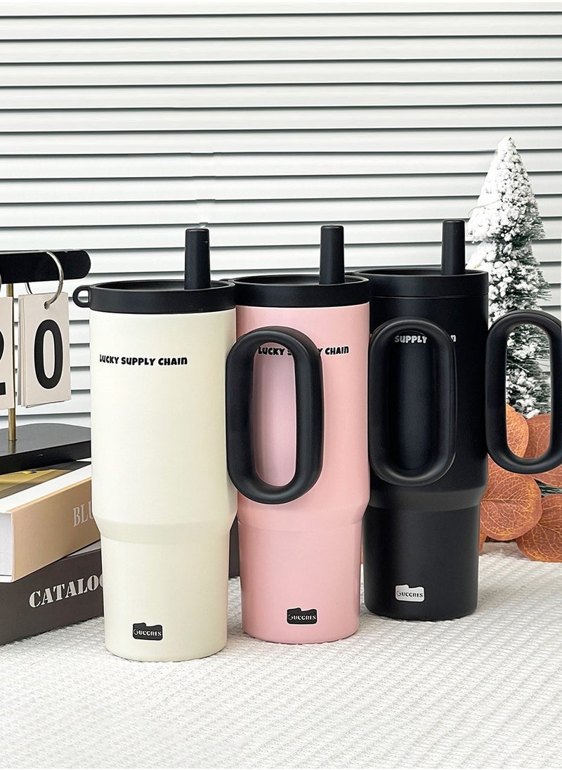 720ml Stainless Steel Vacuum Flask - Leak-Proof Lid with Straw | Keeps Drinks Hot & Cold for Hours | Perfect for Coffee, Tea, Smoothies | Ideal for Travel, Car, Office & Home Use