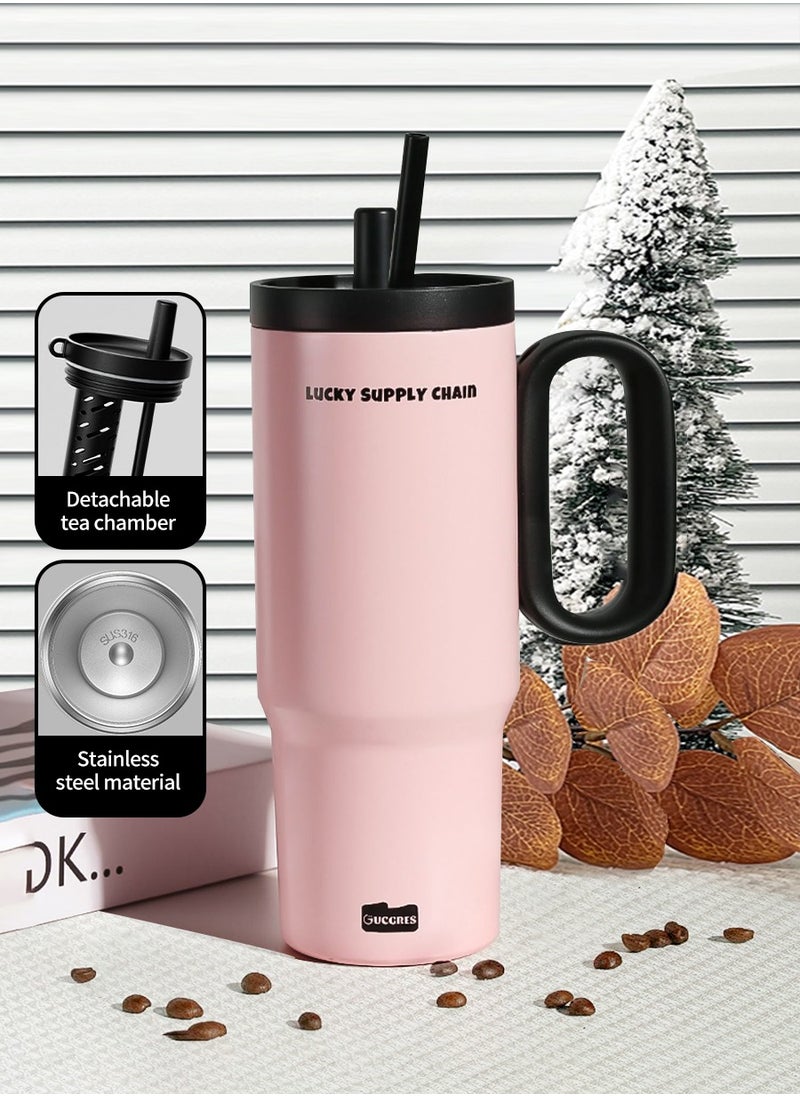 720ml Stainless Steel Vacuum Flask - Leak-Proof Lid with Straw | Keeps Drinks Hot & Cold for Hours | Perfect for Coffee, Tea, Smoothies | Ideal for Travel, Car, Office & Home Use