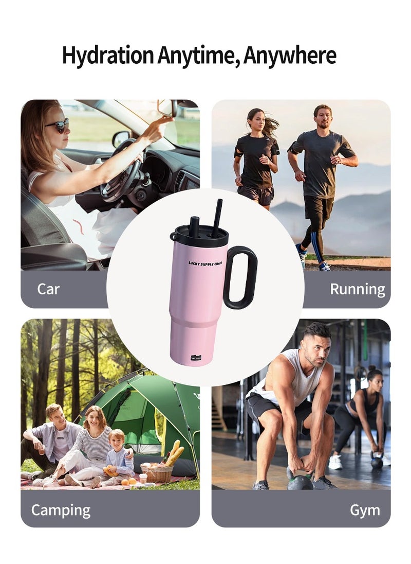 720ml Stainless Steel Vacuum Flask - Leak-Proof Lid with Straw | Keeps Drinks Hot & Cold for Hours | Perfect for Coffee, Tea, Smoothies | Ideal for Travel, Car, Office & Home Use