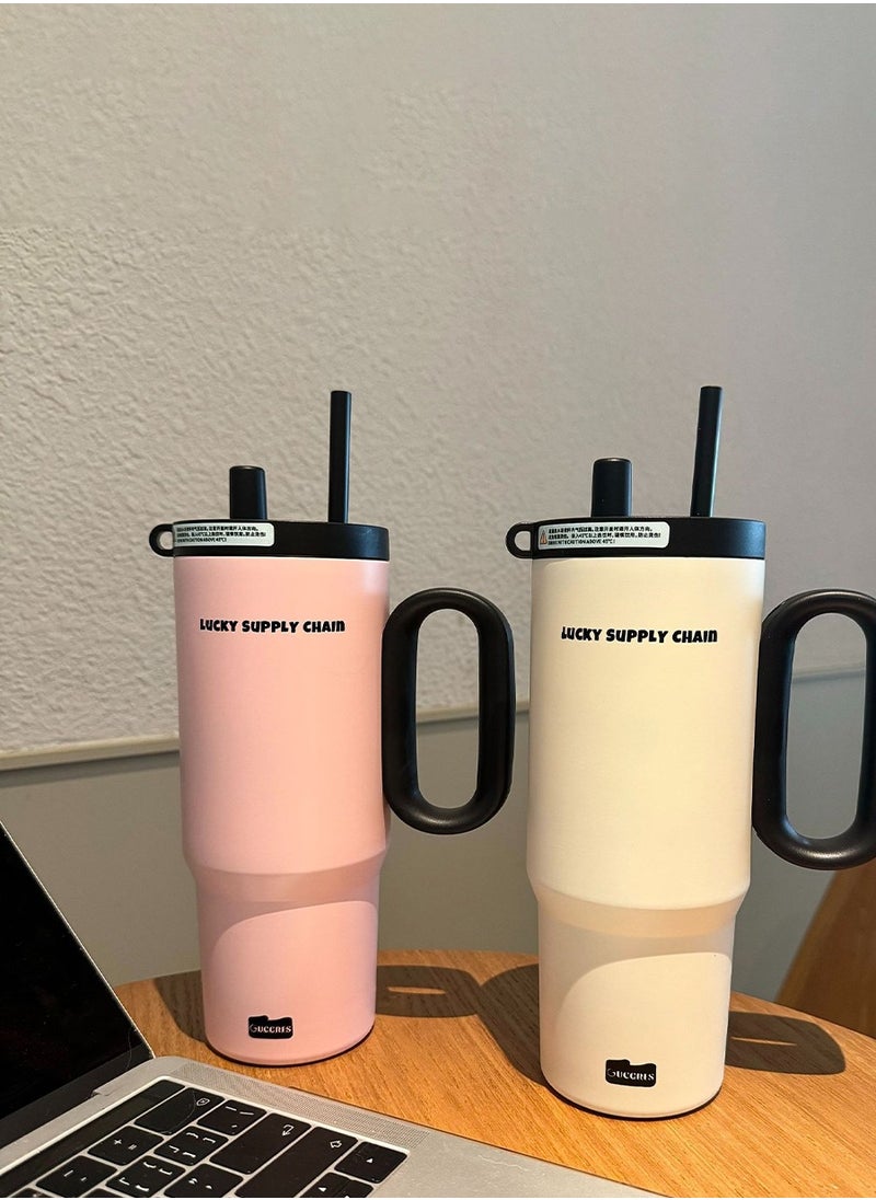 720ml Stainless Steel Vacuum Flask - Leak-Proof Lid with Straw | Keeps Drinks Hot & Cold for Hours | Perfect for Coffee, Tea, Smoothies | Ideal for Travel, Car, Office & Home Use