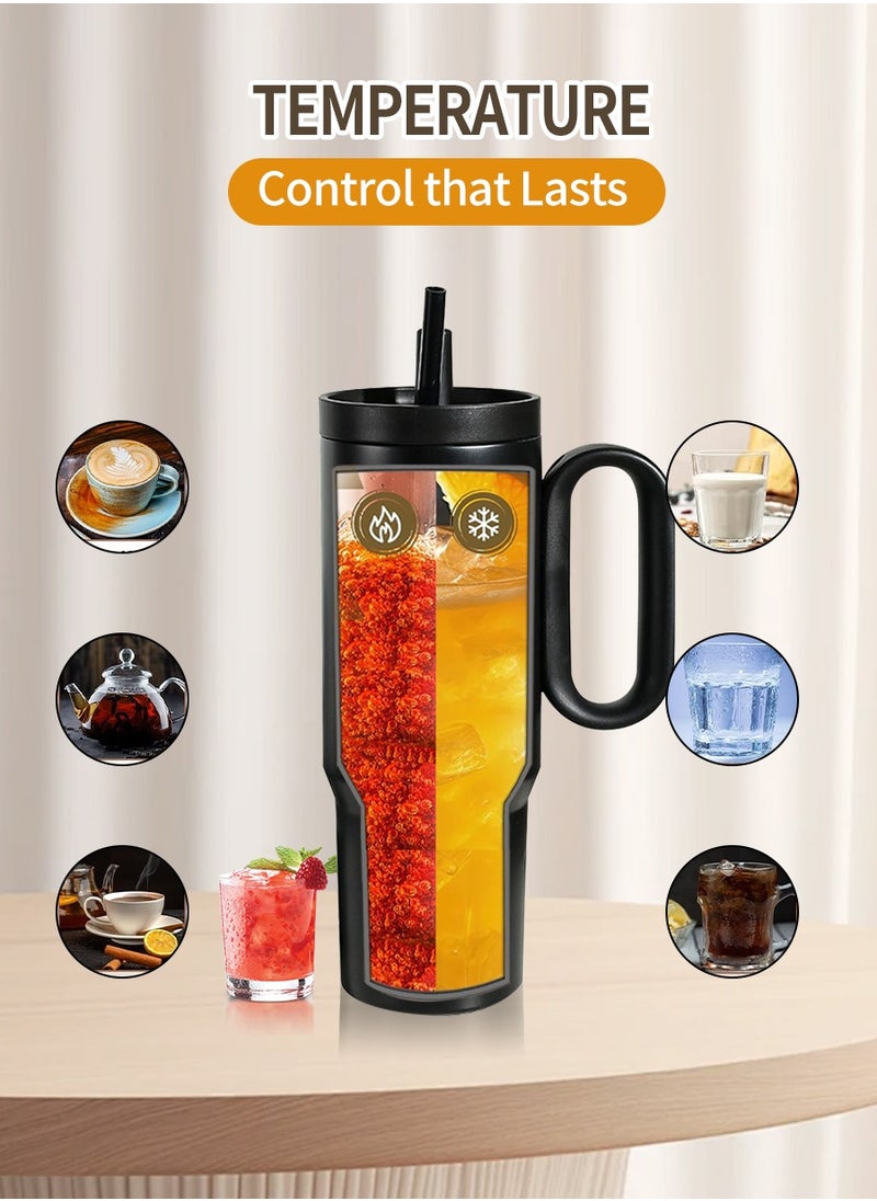 Stainless Steel Vacuum Insulated Mug with Lid Straw and Tea Leak, Large Capacity, Suitable for Water, Iced Tea or Coffee, Green Tea, Smoothies, etc., Keeps Heat and Cold, Suitable for Business Travel, Car Driving, Home as well as Office Use (720ml)