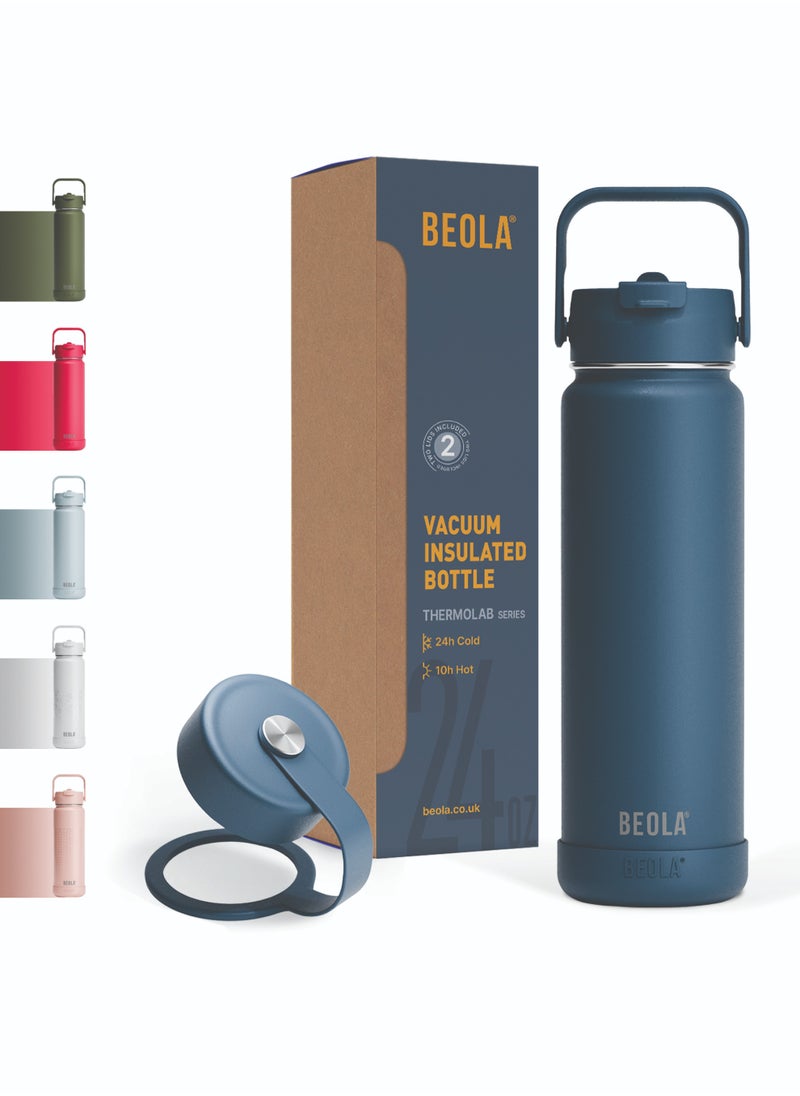 Insulated Thermos Water Bottle With Straw Lid and Wide Mouth - 750ml, Sailor Blue