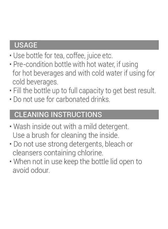 1050ml Vacuum Insulated Water Bottle, Keeps Drinks Hot and Cold for 24 Hours, 18/8 Stainless Steel, Double-Walled Thermos Flask with Inner Copper Coating for Gym, Office - Aura Dark Blue