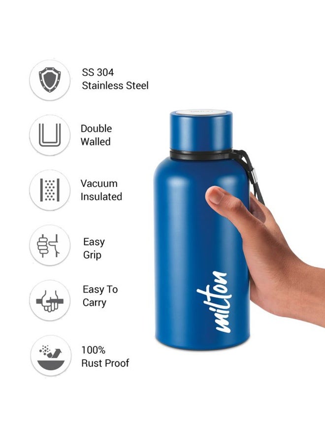 520ml Vacuum Insulated Water Bottle, Keeps Drinks Hot and Cold for 24 Hours, 18/8 Stainless Steel, Double-Walled Thermos Flask with Inner Copper Coating for Gym, Office - Aura Dark Blue